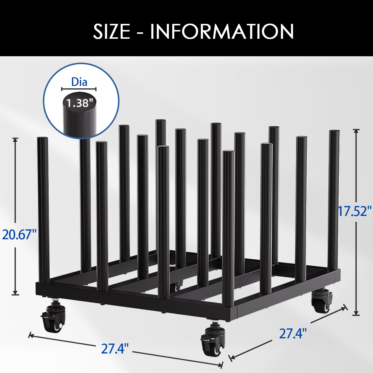 Vinyl Storage Cart Mobile Rack