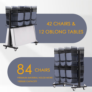 Folding Table and Chairs Cart