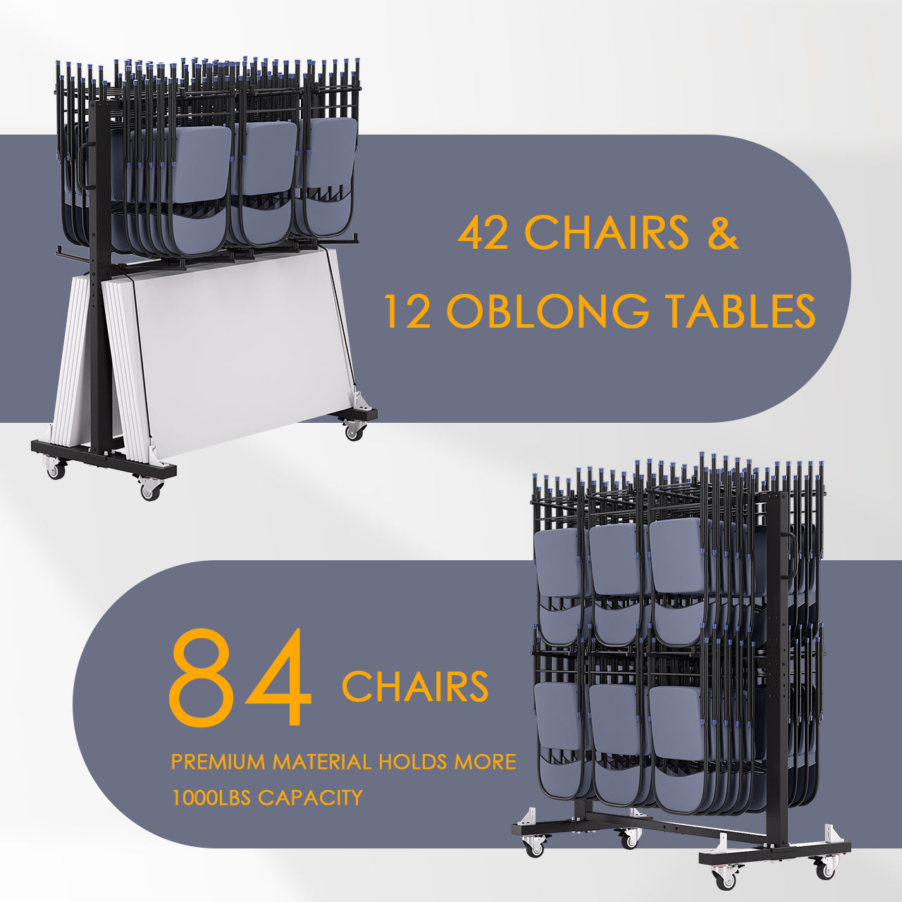 Folding Table and Chairs Cart