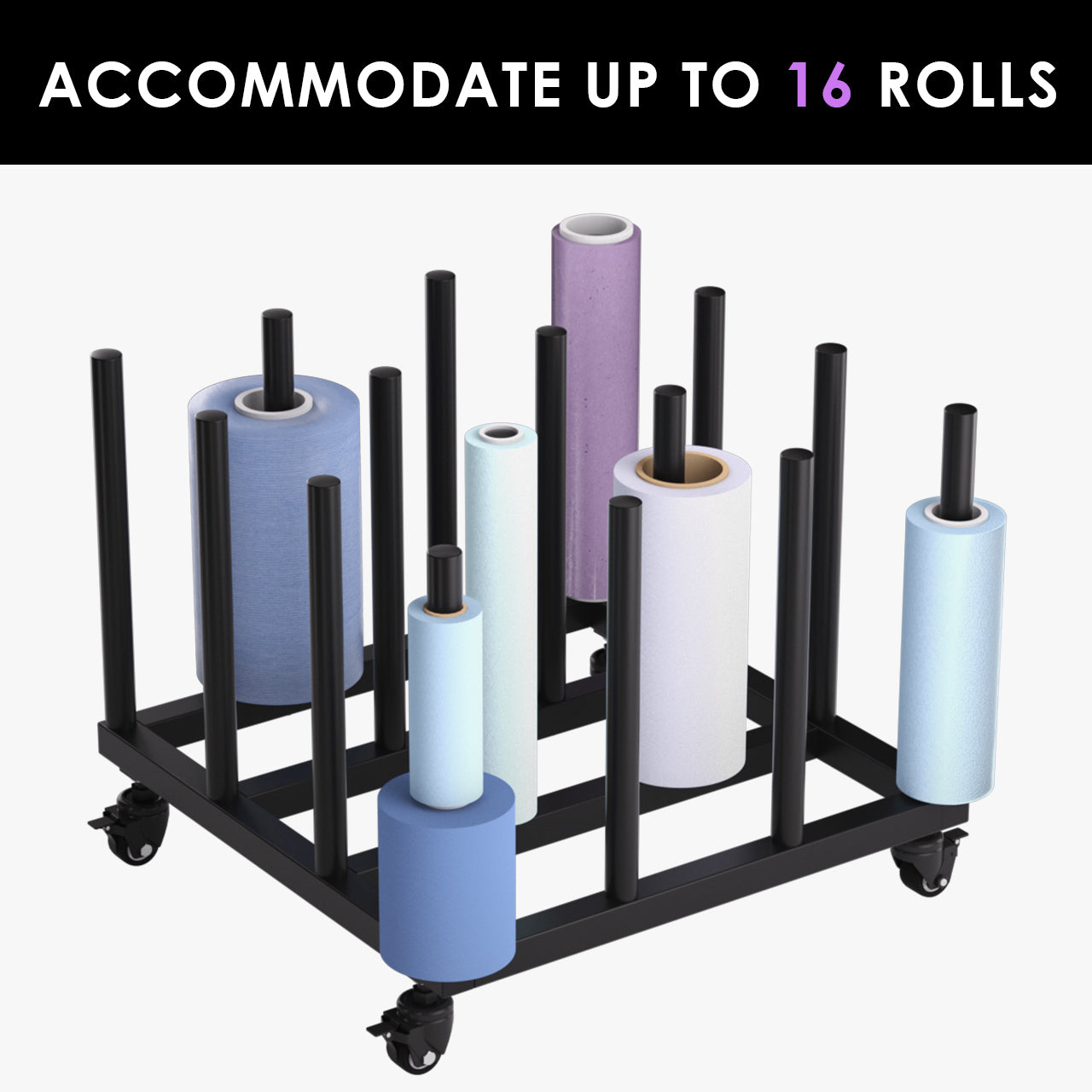 Vinyl Storage Cart Mobile Rack