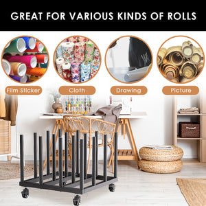 Vinyl Storage Cart Mobile Rack