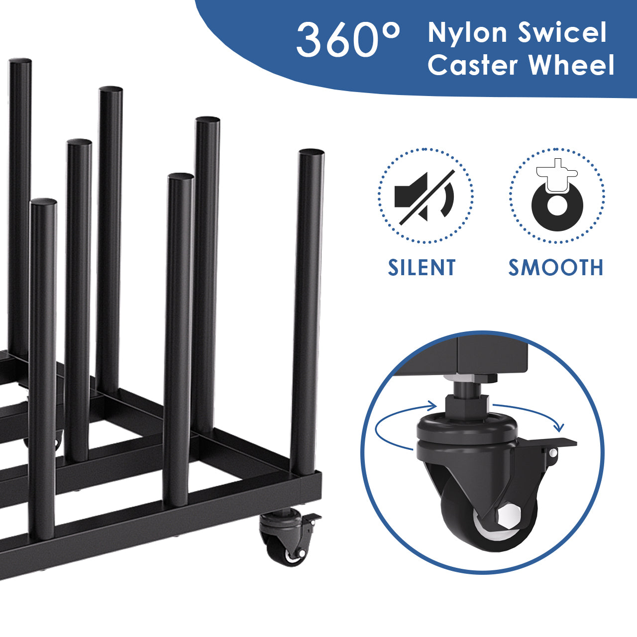 Vinyl Storage Cart Mobile Rack