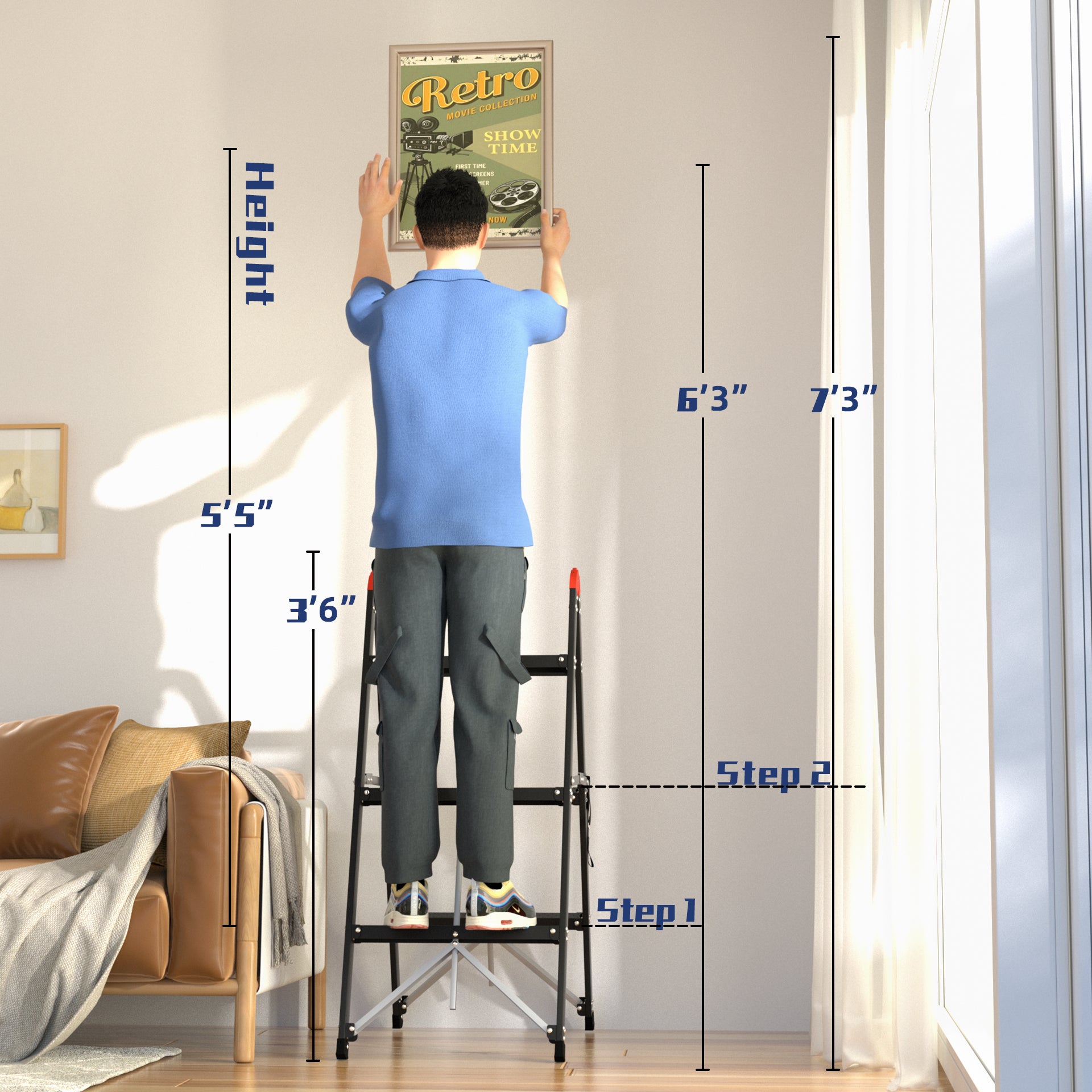 3-Step Steel Multi-purpose Ladder