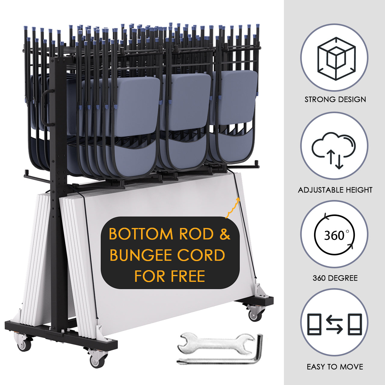Folding Table and Chairs Cart
