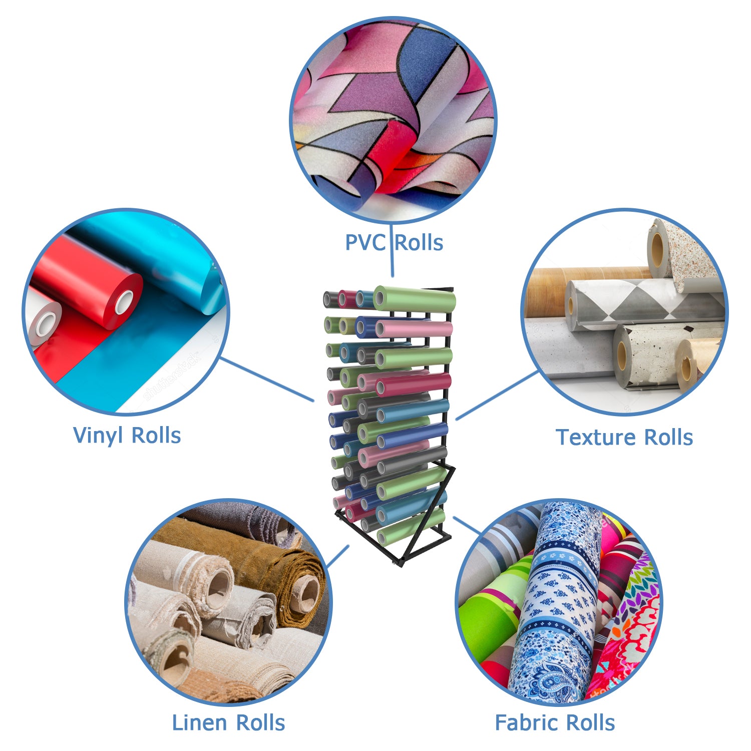 Vinyl Roll Floor Storage Rack
