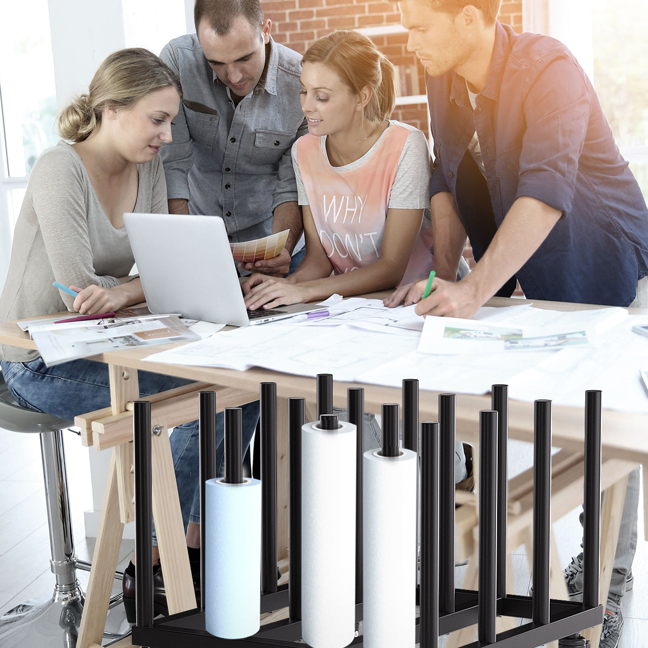 Vinyl Storage Cart Mobile Rack