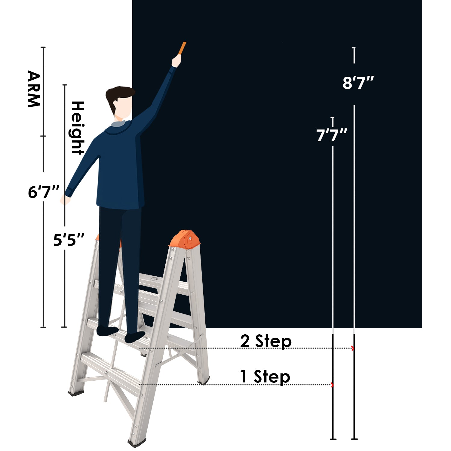 3-Step Aluminium Multi-purpose Ladder