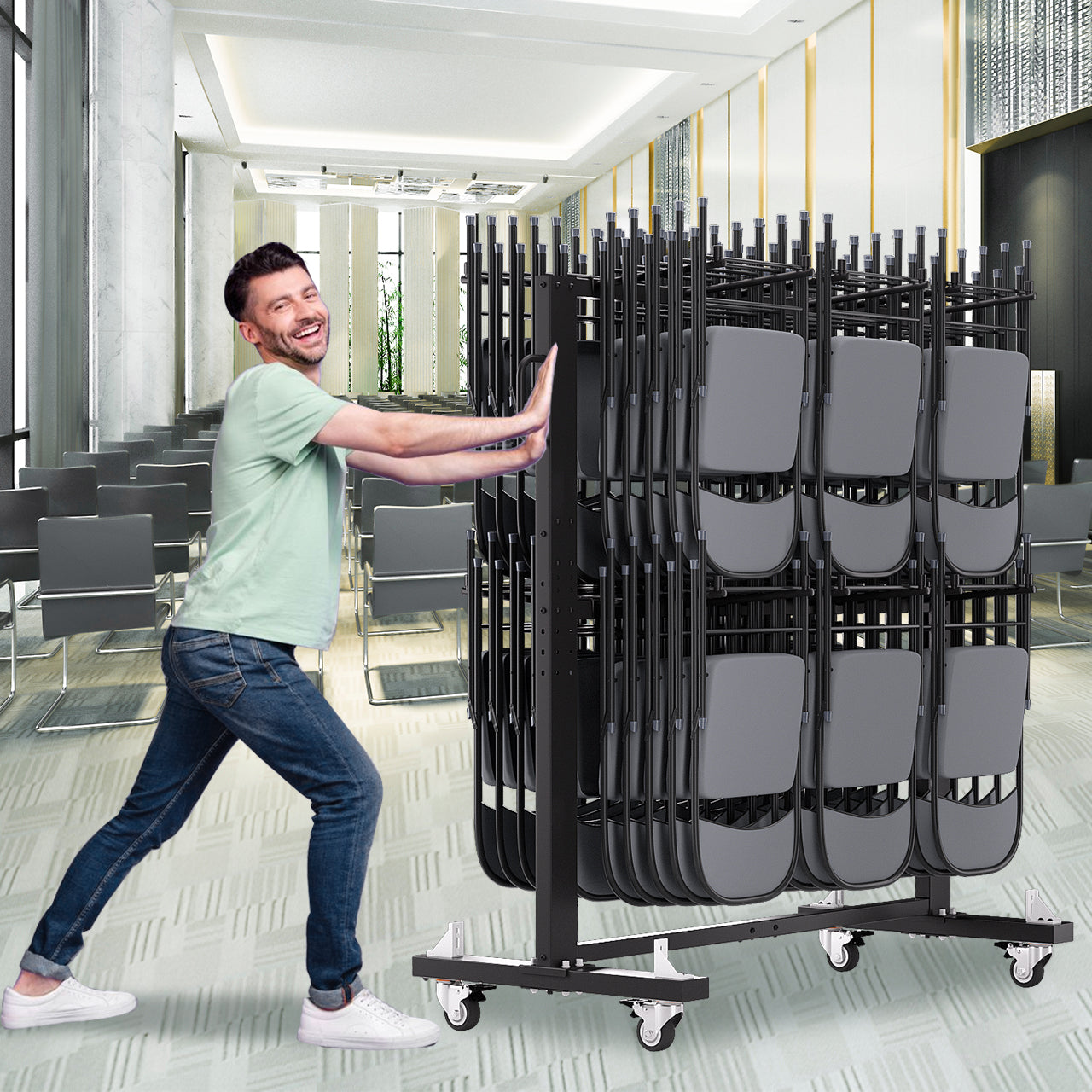 Folding Table and Chairs Cart
