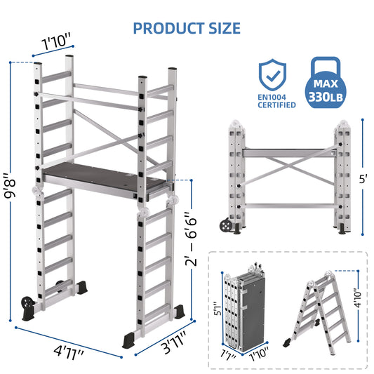 Aluminum Foldable Scaffolding Ladder