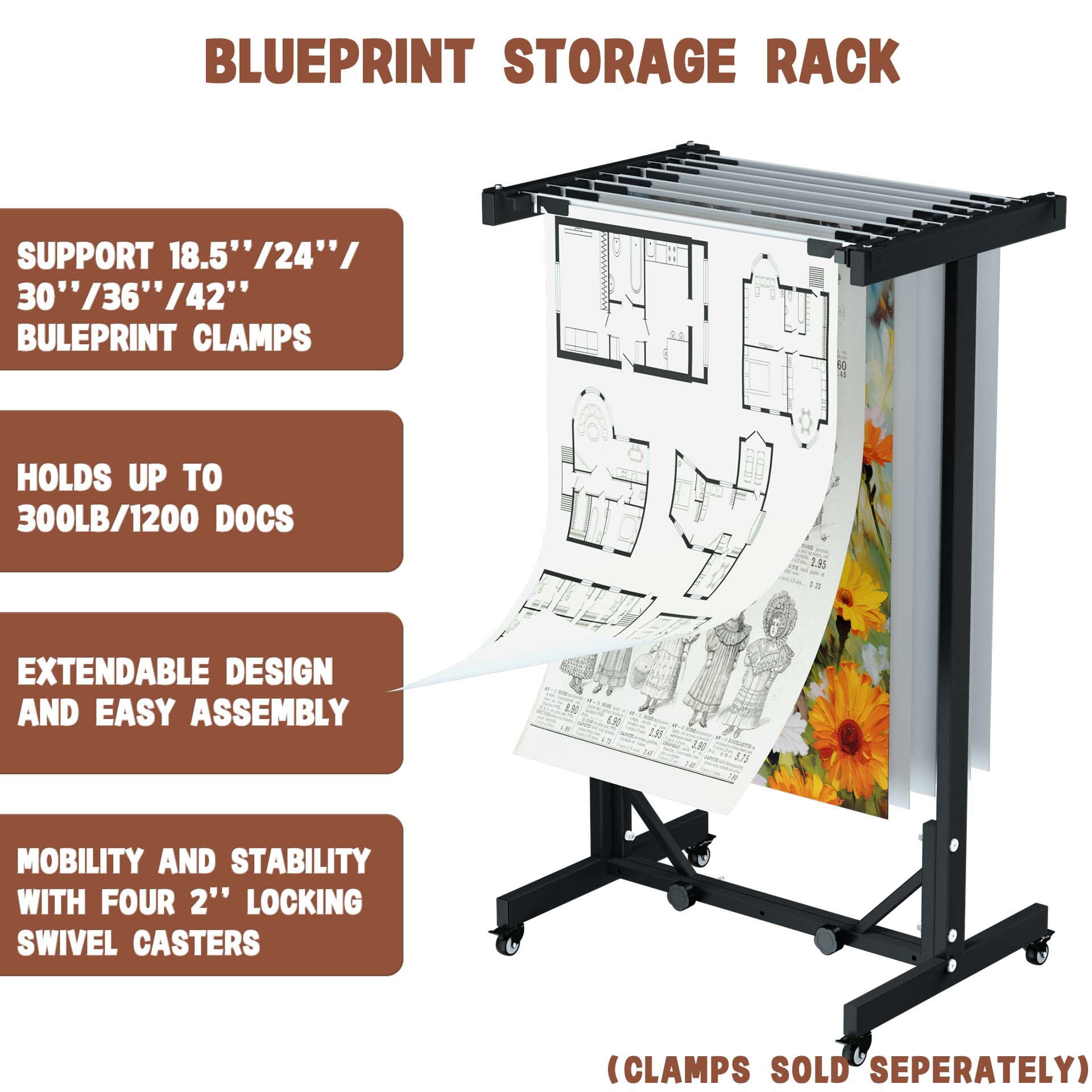 Mobile Blueprint Storage Rack