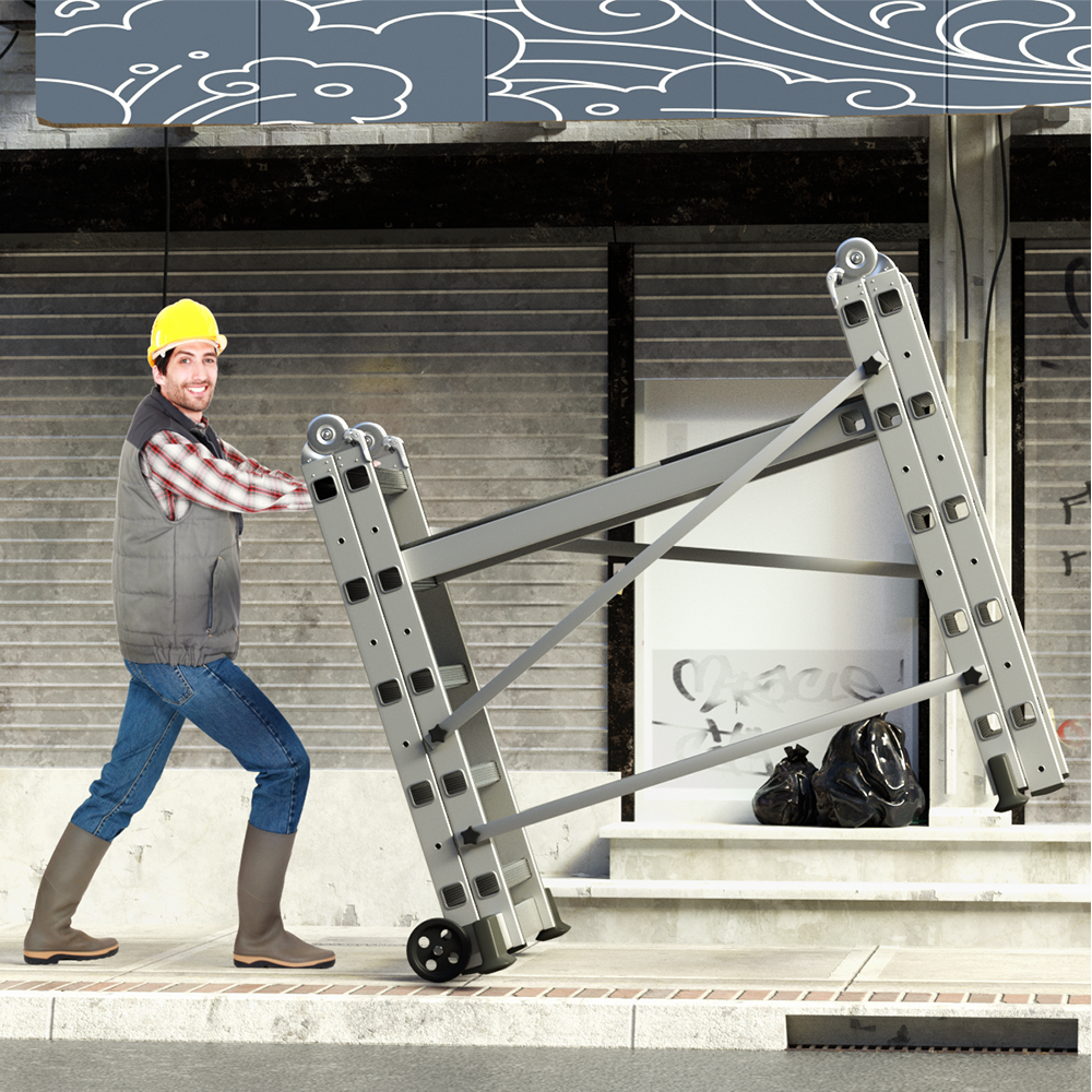 Aluminum Foldable Scaffolding Ladder